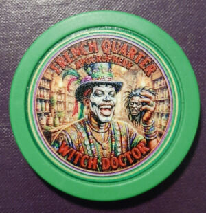 French Quarter Witch Doctor Apocrophery 2 inch poker chip, Halloween